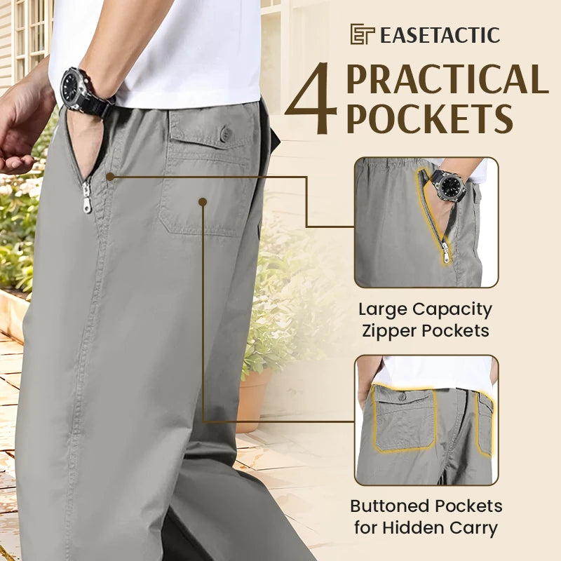 EaseTactic - Flex Fit Zipper-Pocket Durable Pants