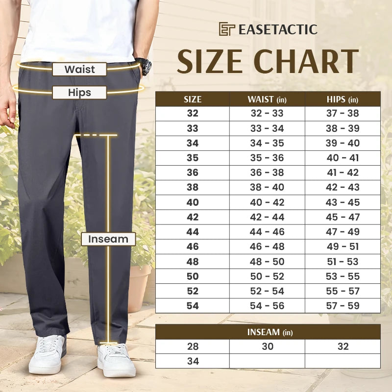 EaseTactic - Flex Fit Zipper-Pocket Durable Pants