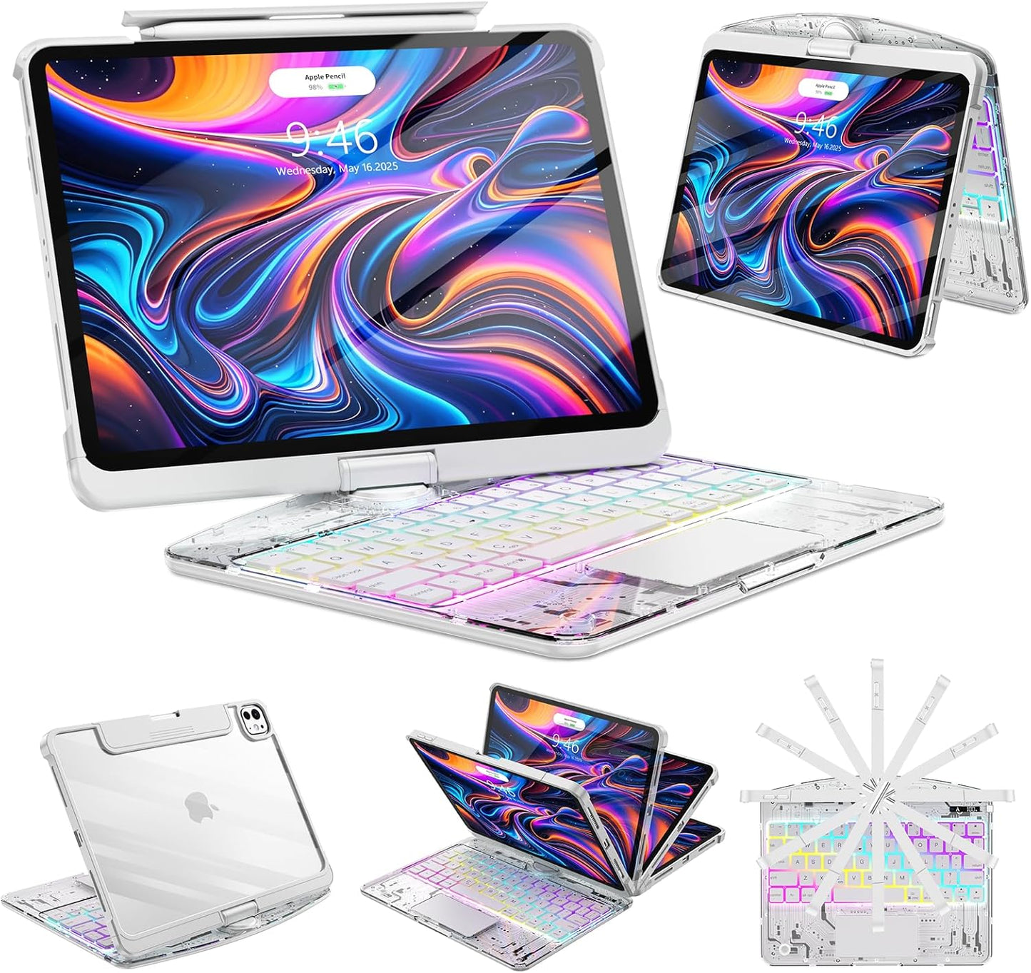 Rotate Pro™ Wireless Keyboard Case for Ipad