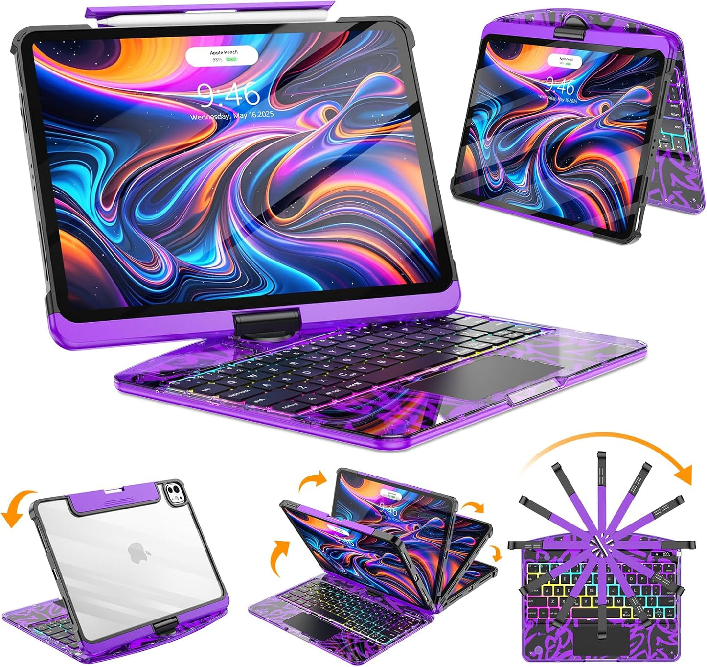 Rotate Pro™ Wireless Keyboard Case for Ipad