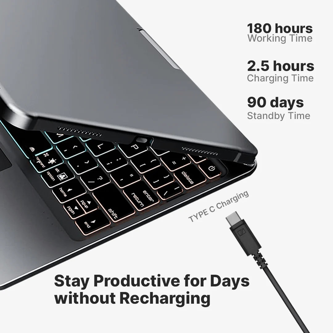 Rotate Pro™ Wireless Keyboard Case for Ipad