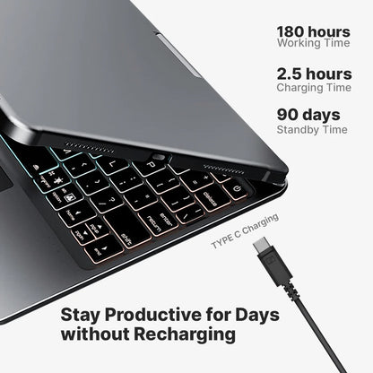 Rotate Pro™ Wireless Keyboard Case for Ipad