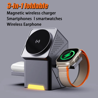 TechMate™ CubeTrick X — 3-in-1 Qi2 Fast Charging Cube