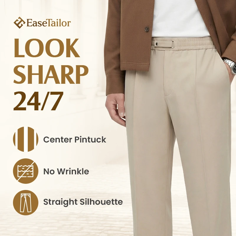 EaseTailor - Flexible Straight Fit Smart Comfort Pants