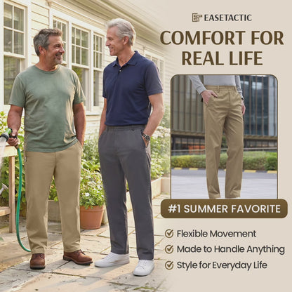 EaseTactic - Flex Fit Zipper-Pocket Durable Pants